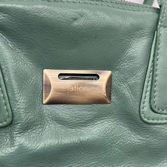 Latico Green Teal Triple Zippered Pocket Leather Shoulder Bag WEAR - Picture 2 of 11